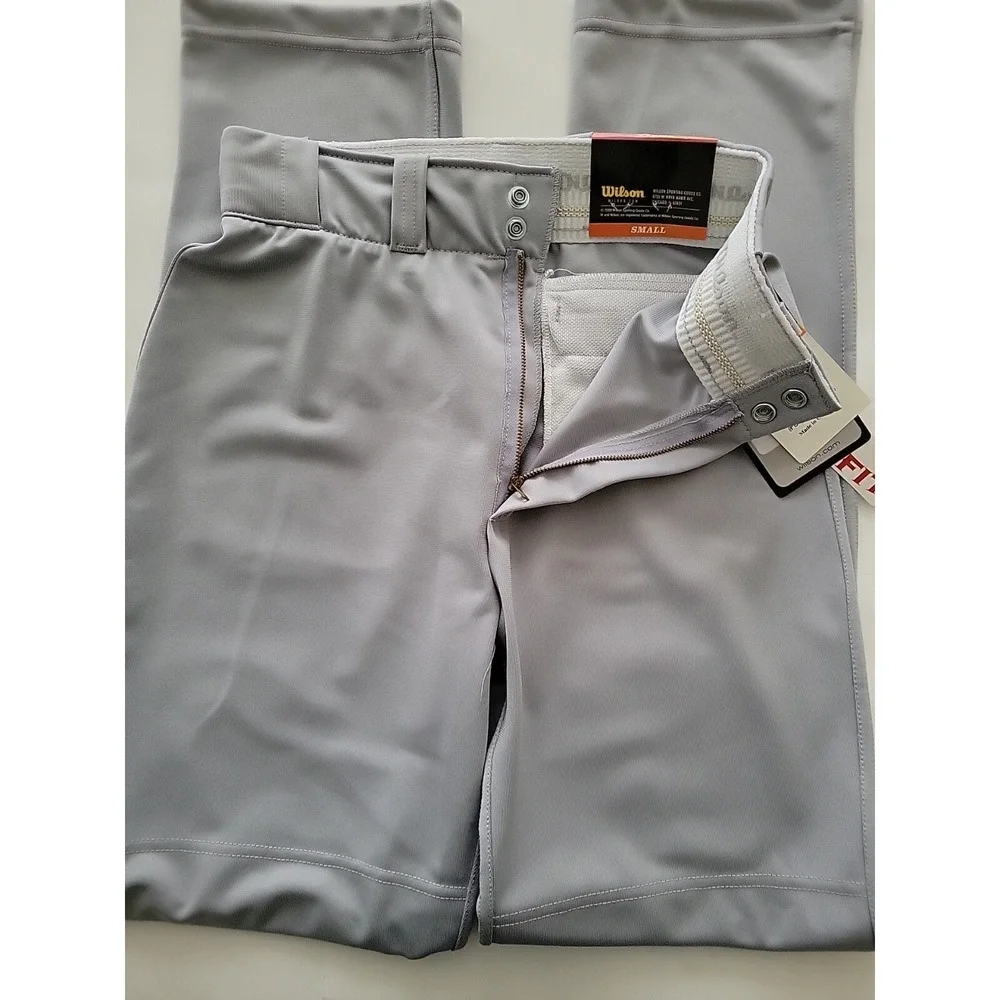 Wilson Youth Baseball Pants Small Gray Fitted New with‎ Tags Softball 28W 33L
